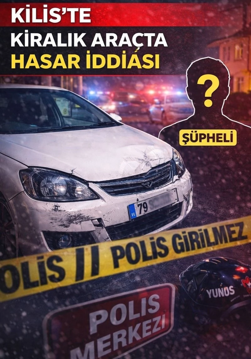 Kilis&rsquo;te kiralık ara&ccedil;ta hasar iddiası