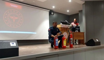 Hastanede afet ve yangınlara karşı eğitim seferberliği
