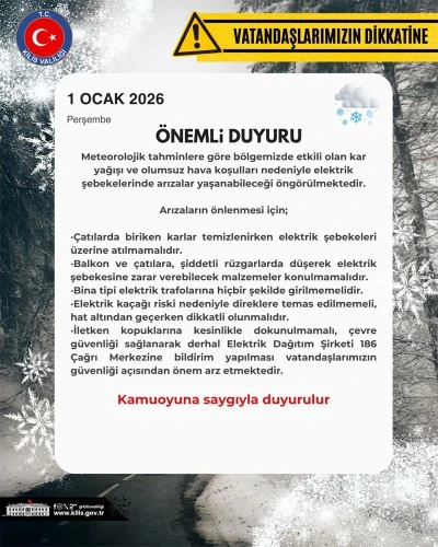 Kar Yağışı nedeniyle Elektrik G&uuml;venliğine Dikkat!