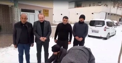 Kar yağışı sonrası KİZO tarafından ş&uuml;k&uuml;r kurbanı kesildi