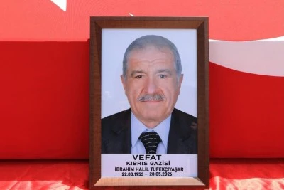 Kıbrıs gazisi Halil T&uuml;fek&ccedil;iyaşar, son yolculuğuna uğurlandı