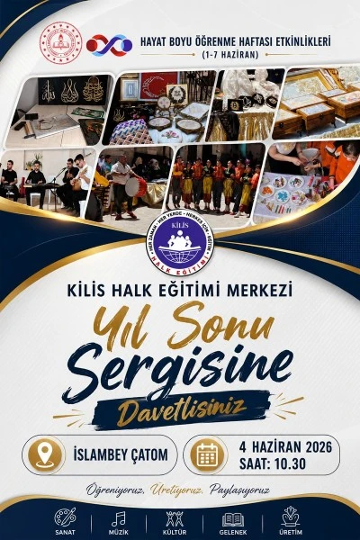 Kilis Halk Eğitim Merkezi yıl sonu sergisi a&ccedil;ılıyor