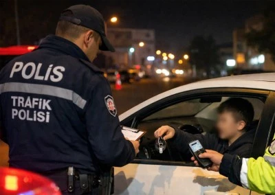 Kilis&rsquo;te alkoll&uuml; ara&ccedil; kullanan &ccedil;ocuk s&uuml;r&uuml;c&uuml;ye işlem