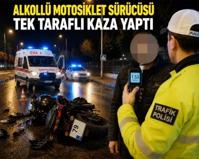 Kilis&rsquo;te alkoll&uuml; motosiklet s&uuml;r&uuml;c&uuml;s&uuml; kaza yaptı