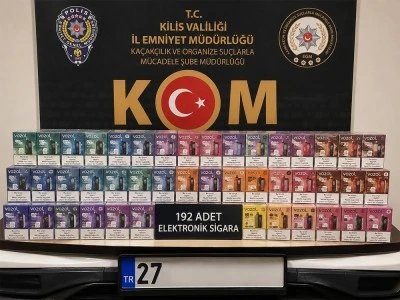 Kilis&rsquo;te ara&ccedil;tan 192 adet elektronik sigara &ccedil;ıktı