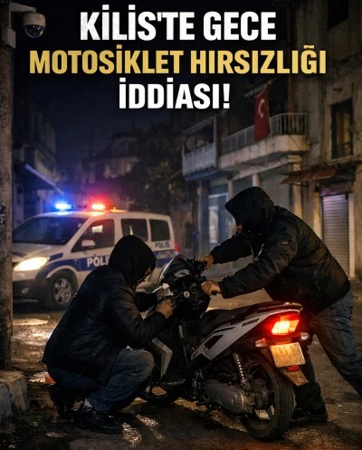 Kilis&rsquo;te gece saatlerinde motosiklet hırsızlığı iddiası
