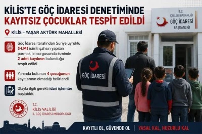 Kilis&rsquo;te g&ouml;&ccedil; idaresi denetiminde kayıtsız &ccedil;ocuklar tespit edildi