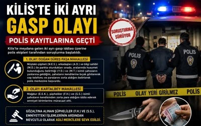 Kilis&rsquo;te iki ayrı gasp olayı polis kayıtlarına ge&ccedil;ti