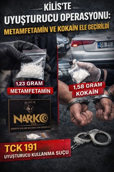Kilis&rsquo;te metamfetamin ve kokain ele ge&ccedil;irildi