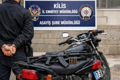 Kilis&rsquo;te motosiklette uzun namlulu silah ele ge&ccedil;irildi