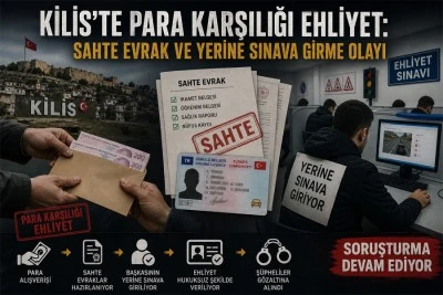 Kilis&rsquo;te para karşılığı ehliyet: Sahte evrak ve yerine sınava girme olayı