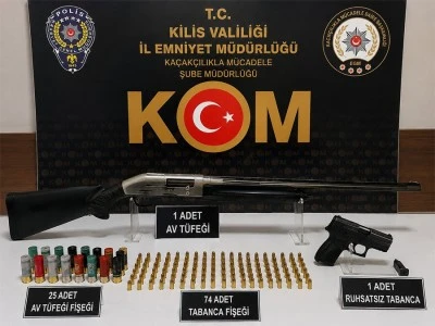 Kilis&rsquo;te ruhsatsız tabanca ve &ccedil;ok sayıda fişek ele ge&ccedil;irildi