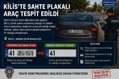 Kilis&rsquo;te sahte plakalı ara&ccedil; tespit edildi