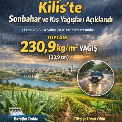 Kilis&rsquo;te Sonbahar ve Kış Yağışları a&ccedil;ıklandı