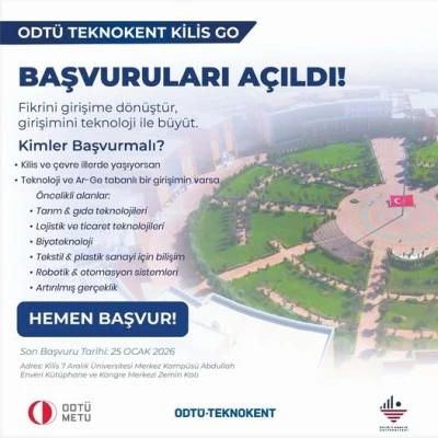 KİY&Uuml;&rsquo;de ODT&Uuml; TEKNOKENT Kilis Girişim Ofisi Başvuruları A&ccedil;ıldı