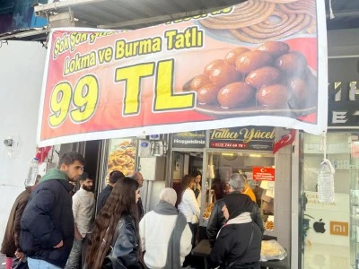Sargılı Burma Tatlı 99 TL&rsquo;ye d&uuml;şt&uuml;, Tatlıcı Y&uuml;cel&rsquo;de yoğunluk g&uuml;n boyu s&uuml;r&uuml;yor